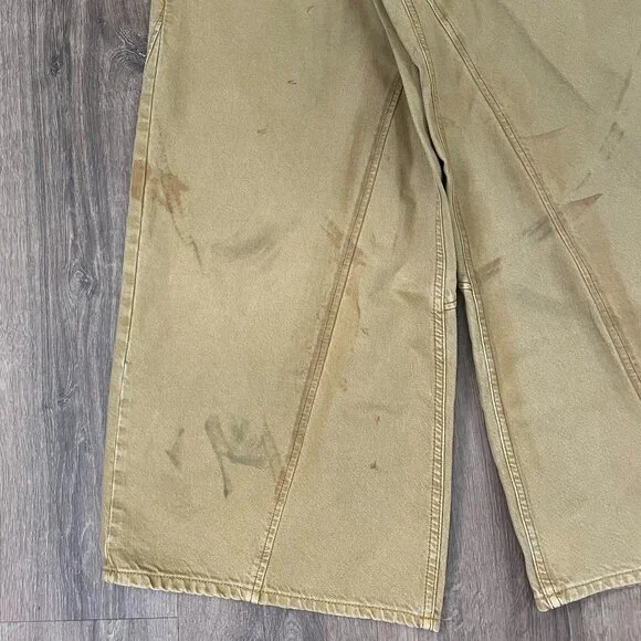 NEW Free People We The Free Chill Vibes Dropped Wide Leg Mustard Scout Jeans - Picture 9 of 12